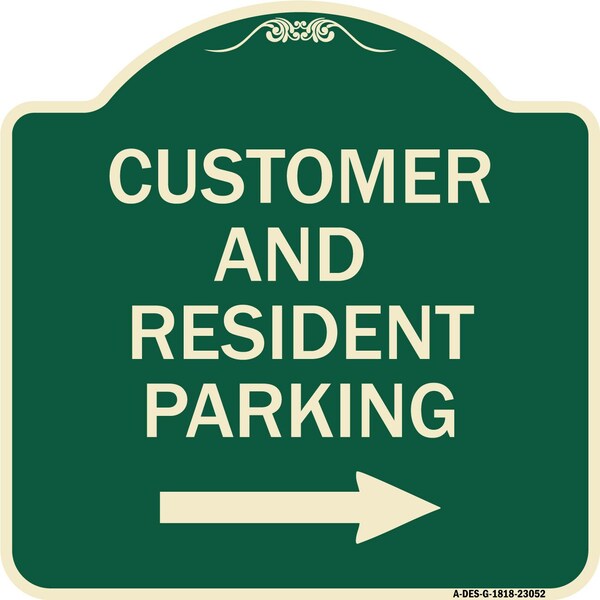 Reserved Parking Customer and Visitor Parking Heavy-Gauge Aluminum Sign, 18" x 18", G-1818-23052
